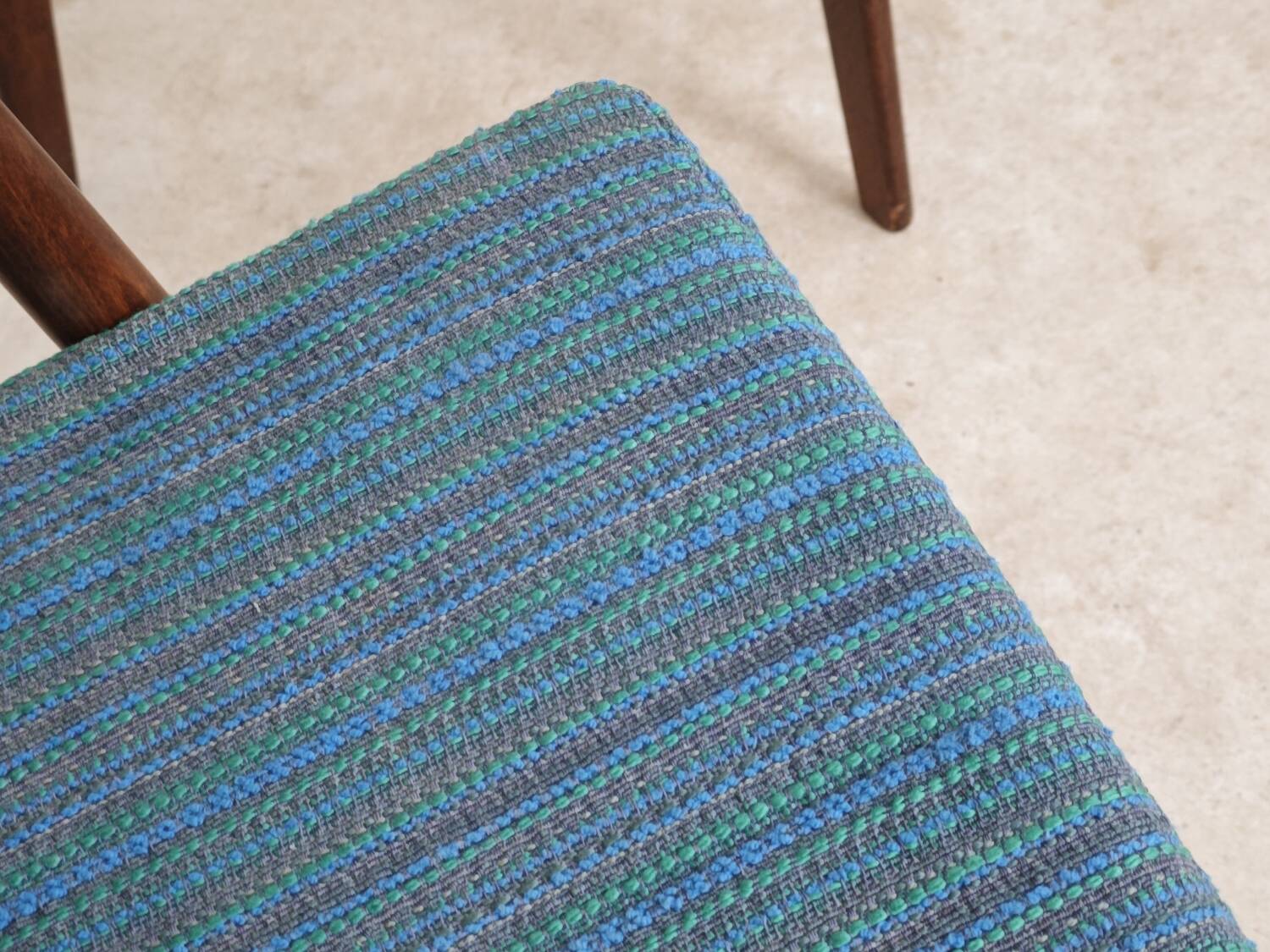 Pair of blue boomerang armchairs by Antonin Suman for Ton (Thonet) 1960