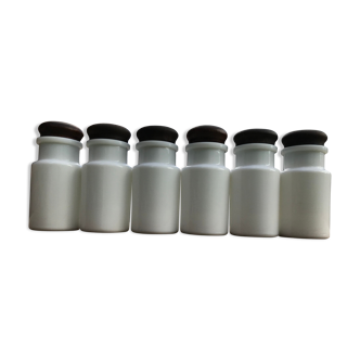 Series of 6 spice pots