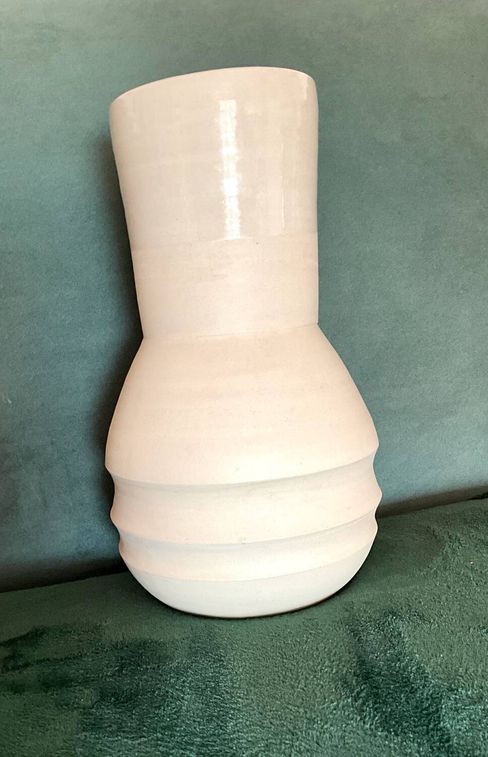 Vase céramique en grès beige