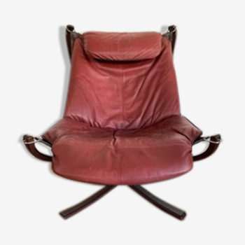 Falcon Sigurd Ressel armchair, red leather