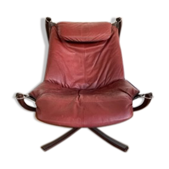 Falcon Sigurd Ressel armchair, red leather