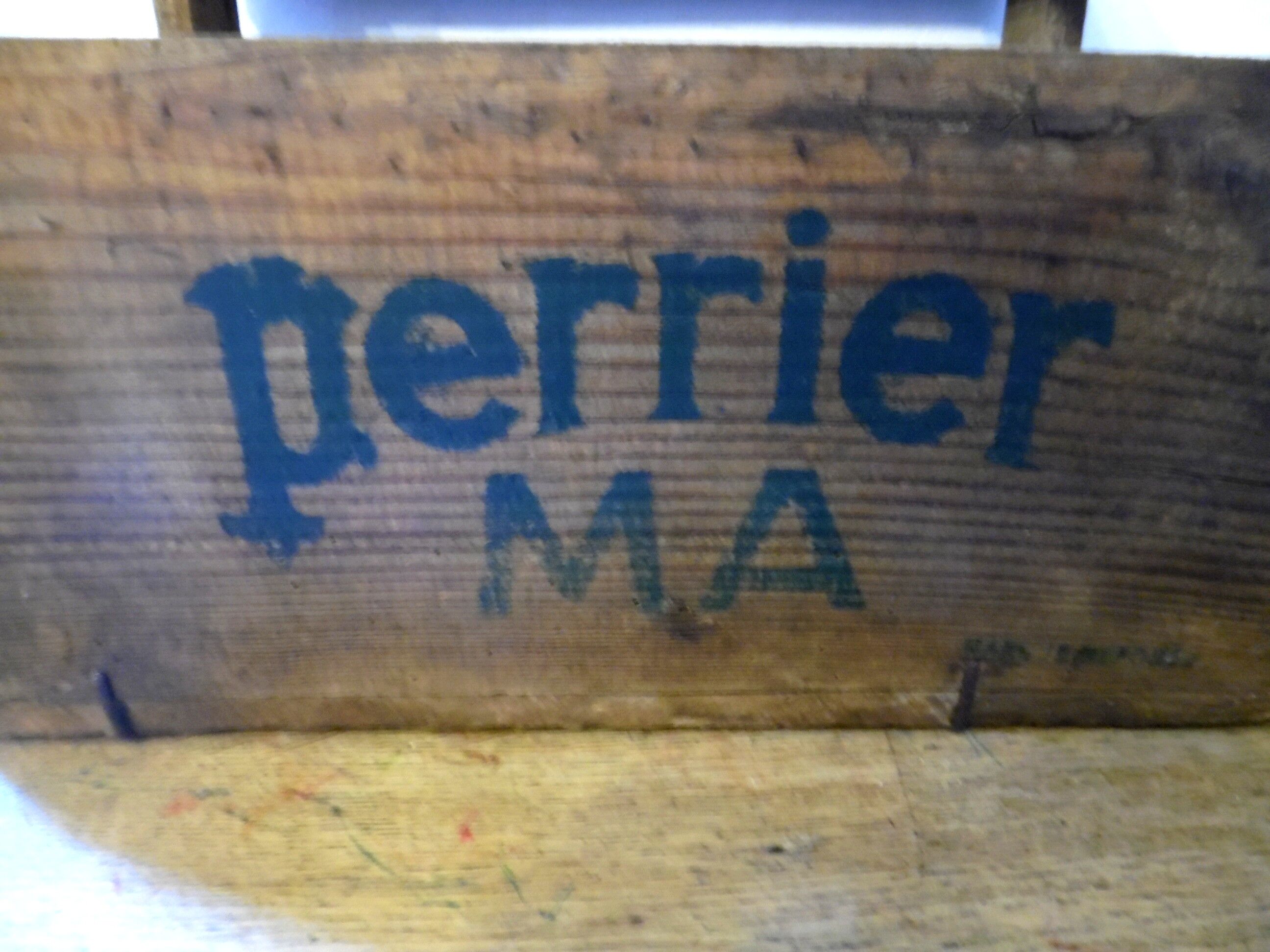 Wooden advertising perrier