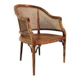 Vintage French wicker chair, 1980s