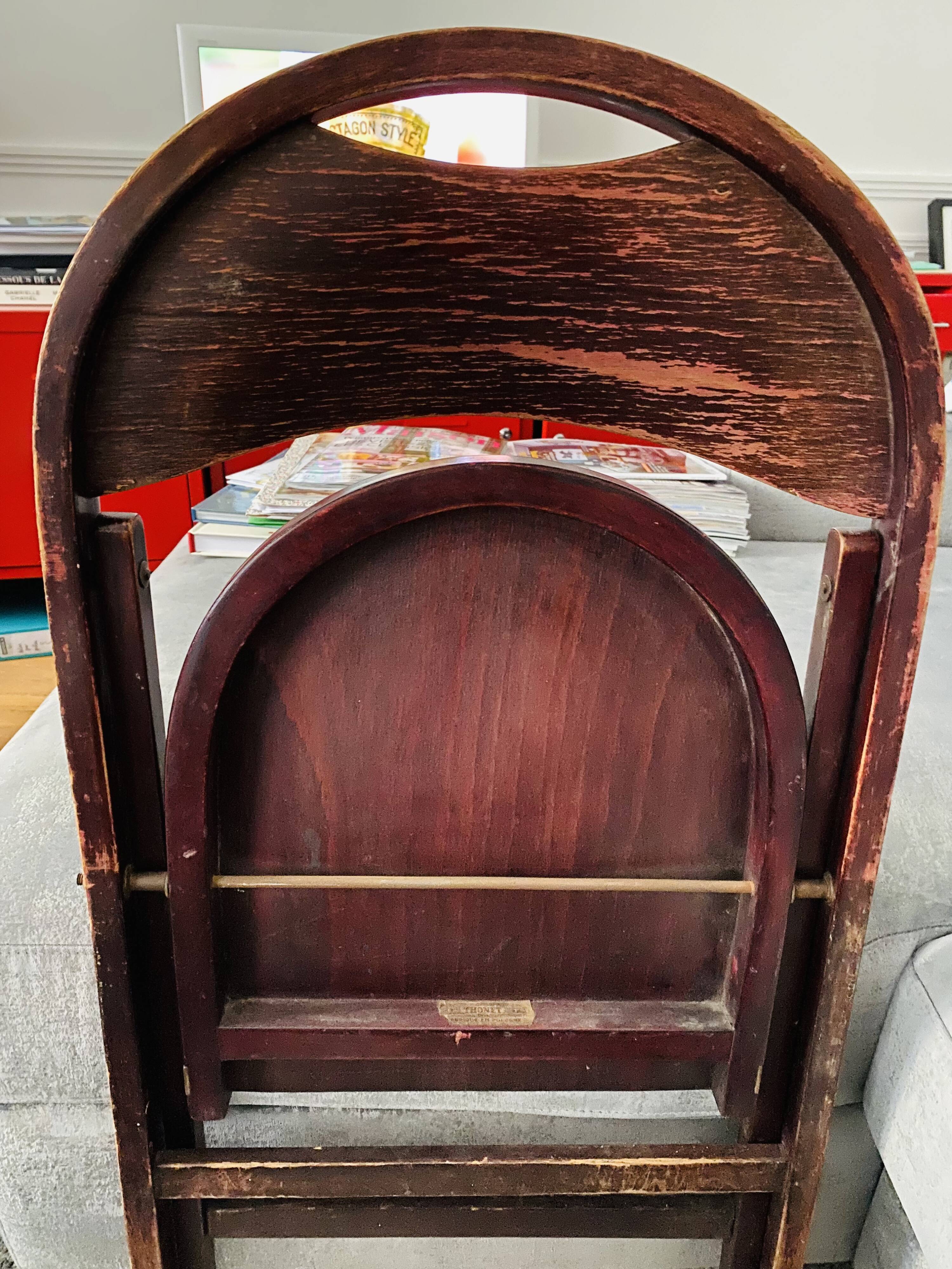 Folding chair THONET model 751 mahogany color