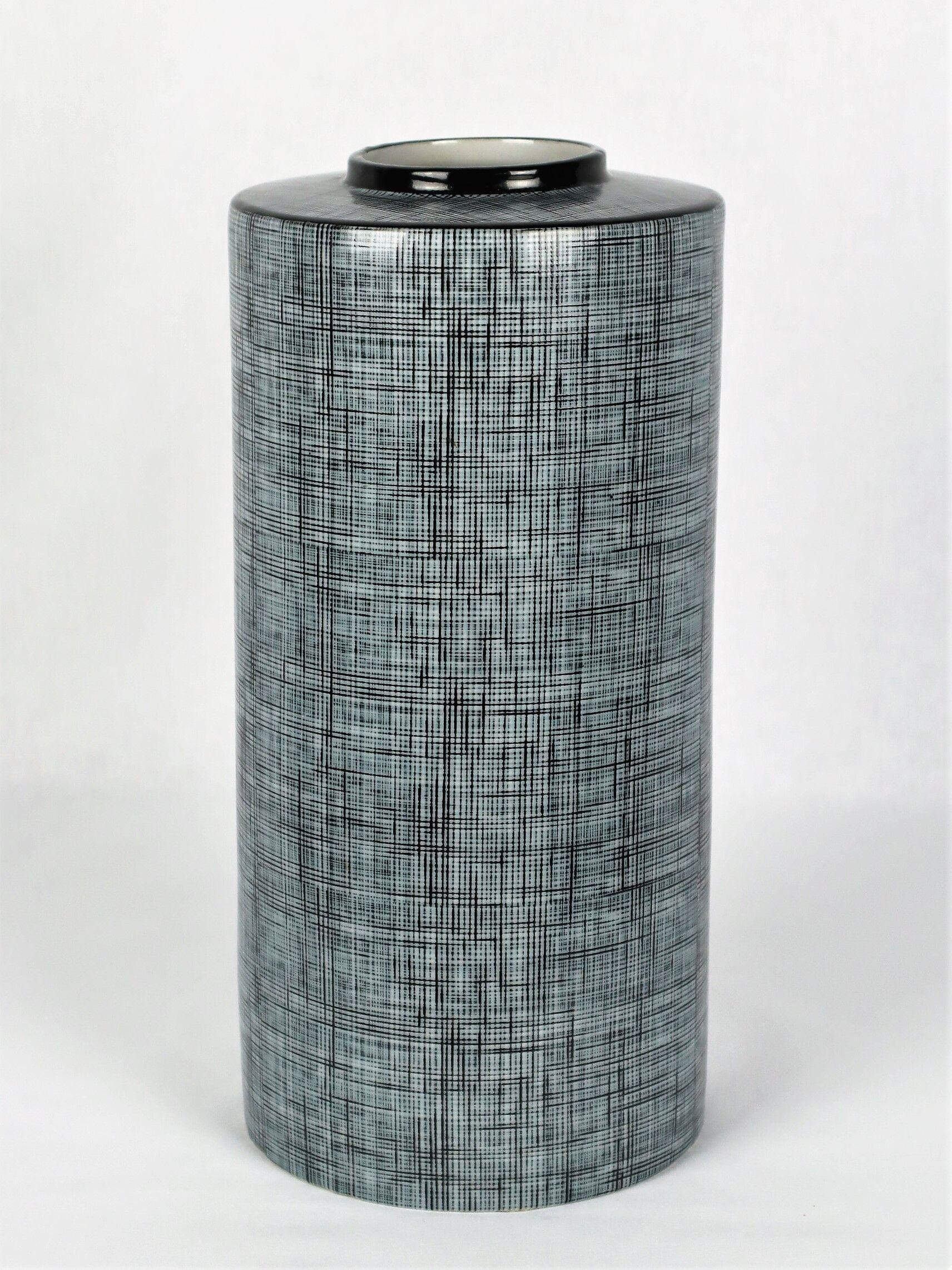 Black and grey porcelain vase by François Bernard