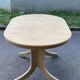 Extendable farmhouse dining table renovated in raw oak 20th century 185cm