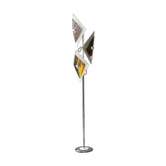 Mid-Century Decorative Floor Lamp in Chromed Metal with Diamond Shaped Shades