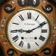 Clock pendulum ox eye wood decoration mother-of-pearl dial enamelled vintage
