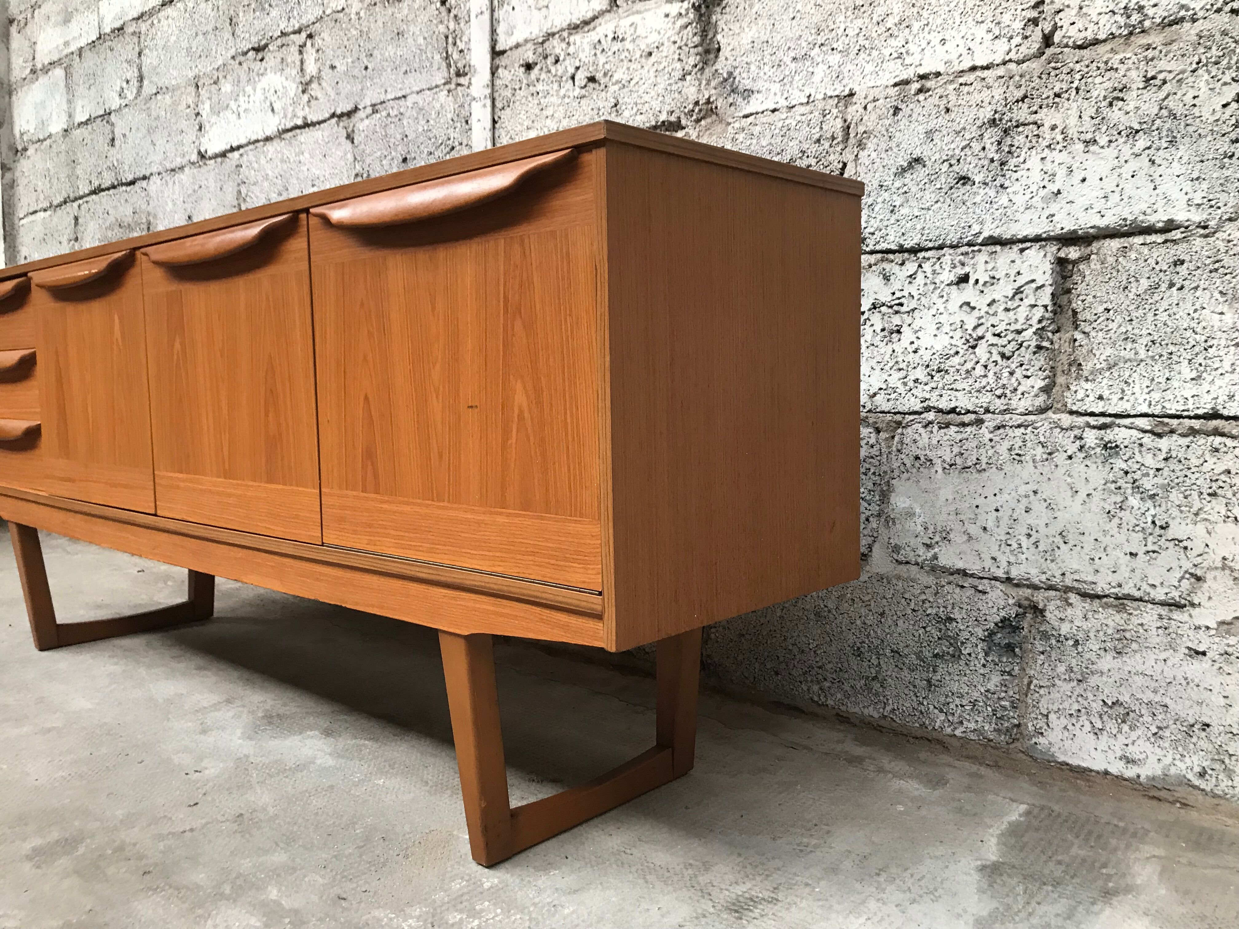 Small Scandinavian sideboard 1950-60 vintage design teak