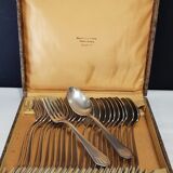 23-piece silver metal art deco cutlery set