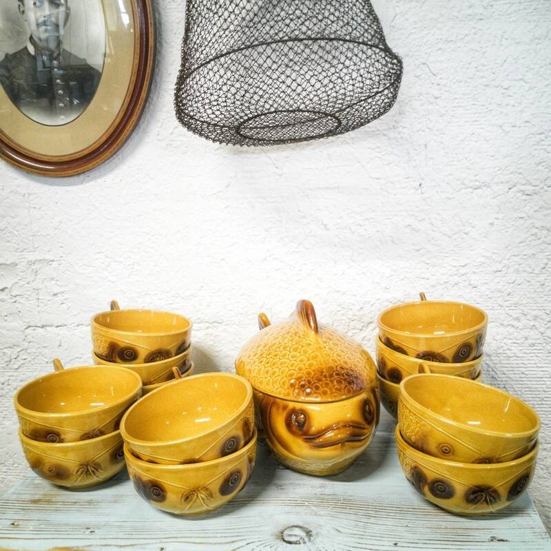Fish soup service by Kil Keramik, 13 pieces - 1970s