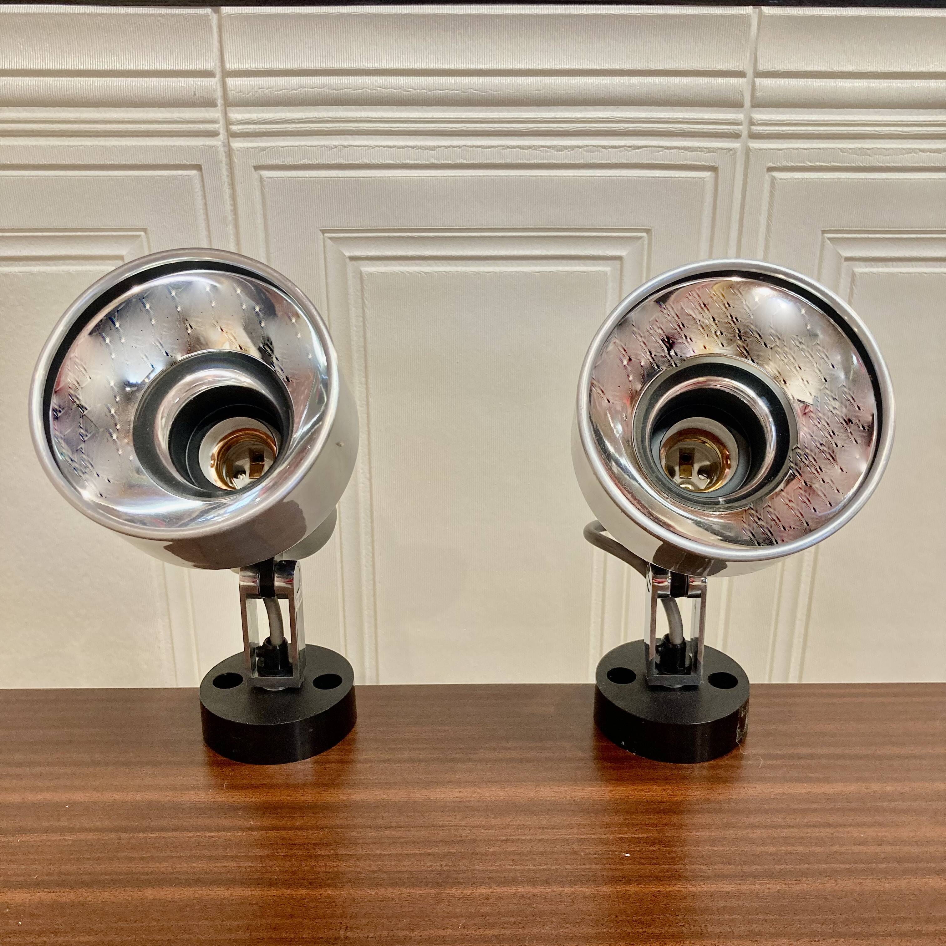 PAIR OF MODULAR SCANDINAVIAN DESIGN WALL LIGHTS 1960.