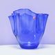 Vintage blue organic glass vase
