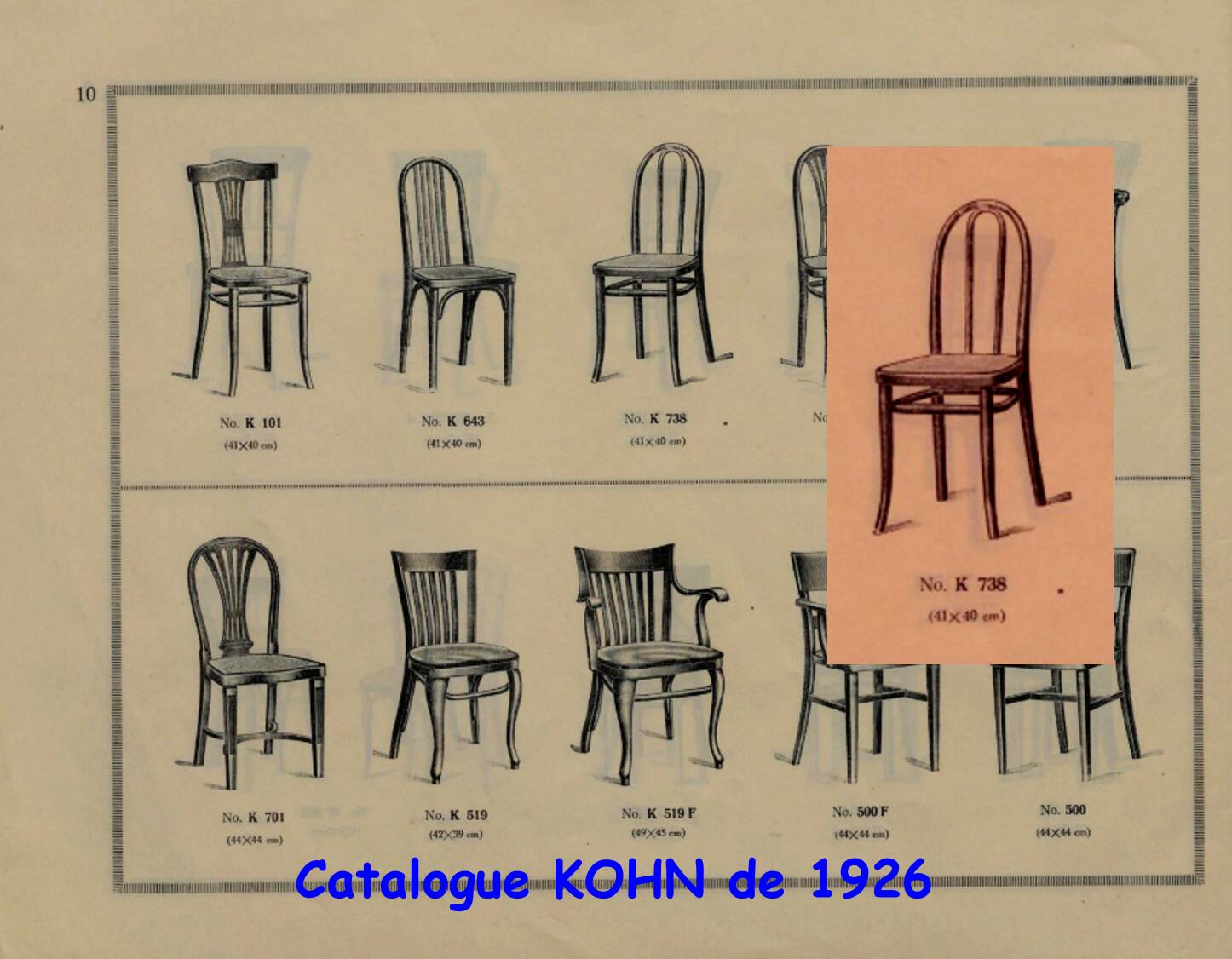 Set of 4 THONET chairs No. A 738 from 1920, caned - bistro -