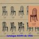 Set of 4 THONET chairs No. A 738 from 1920, caned - bistro -