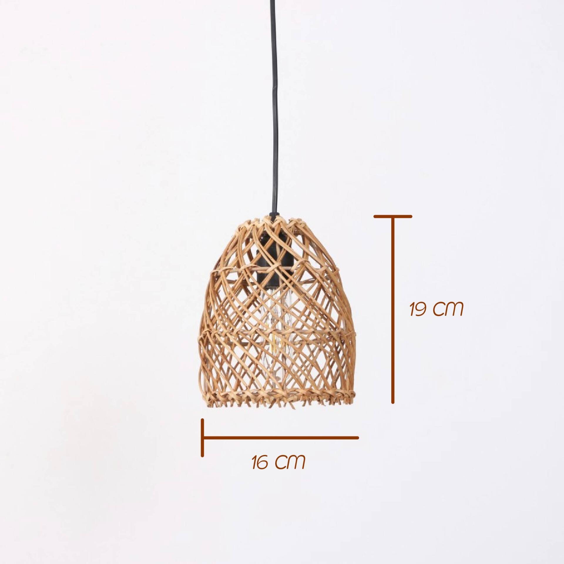 Woven rattan pendant light