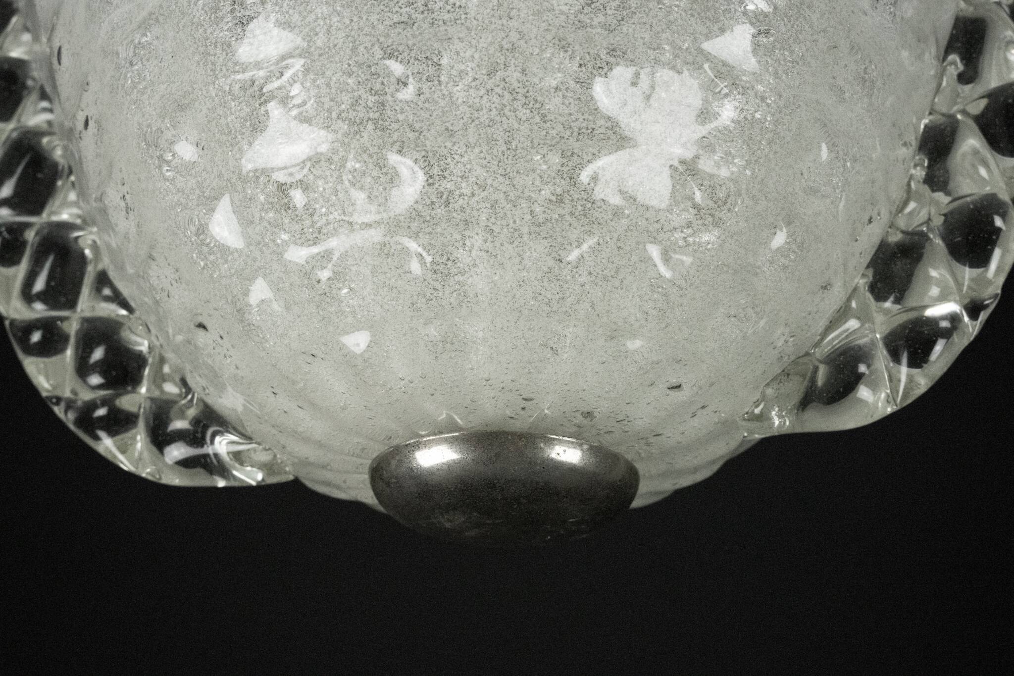 Rare Art Deco Ercole Barovier chandelier in  Murano glass. Italy 1940