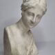 Antique goddess bust in patinated plaster, old, 27 cm