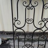 Console, cache radiateur en fer forgé et marbre, meuble d'appui