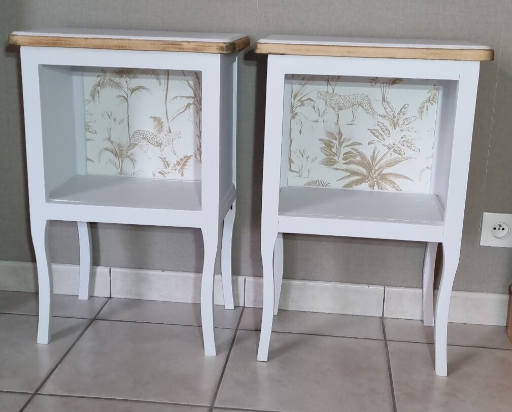 Pair of old bedside tables