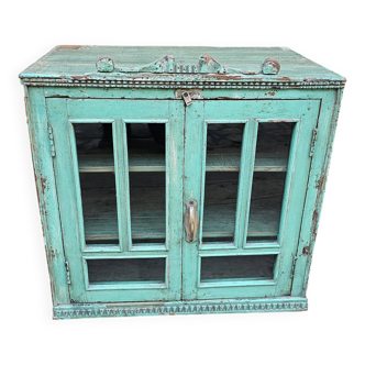 Old Art Deco display case in Burmese teak