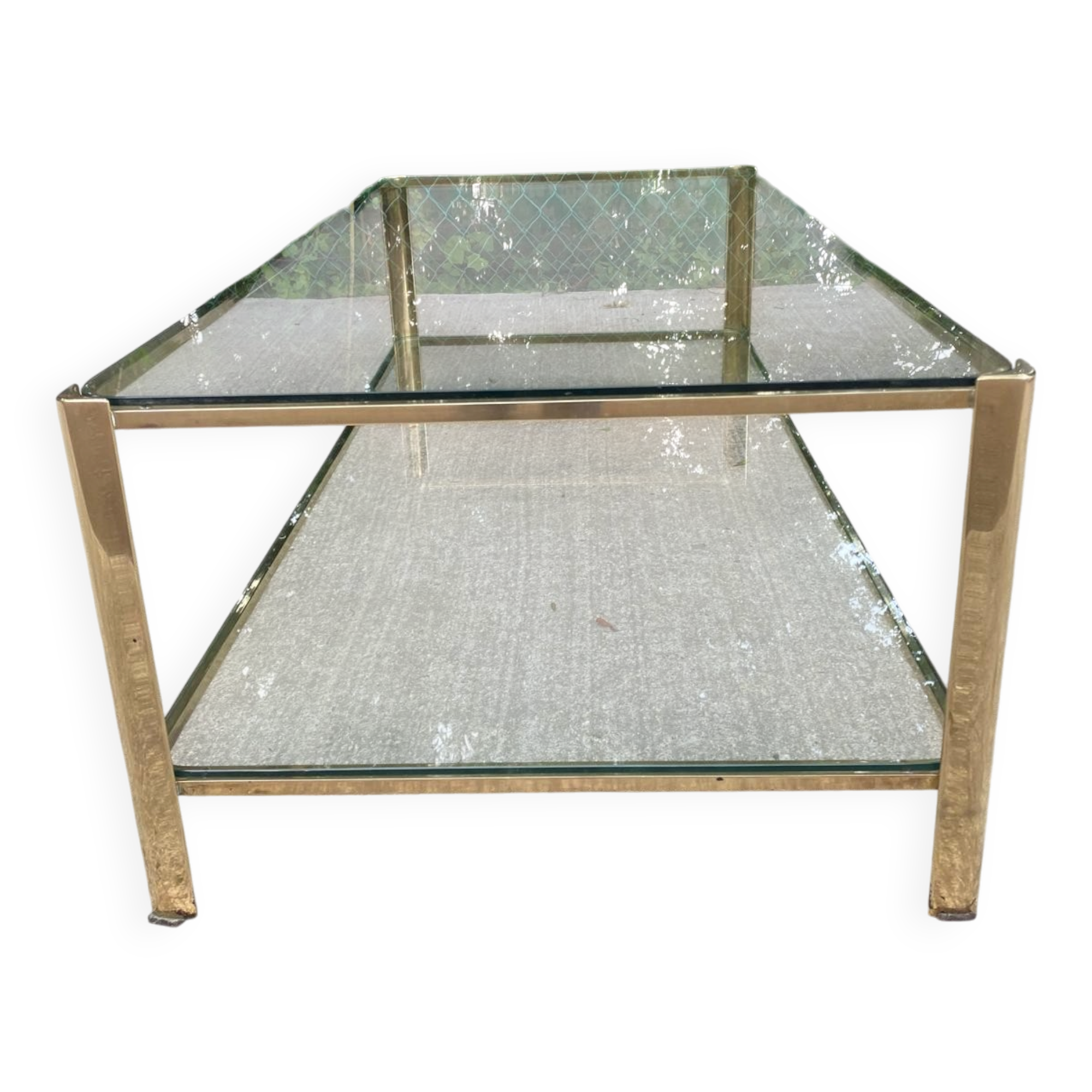 Bronze coffee table signed J.T. Lepelletier for Broncz 1960 111cm