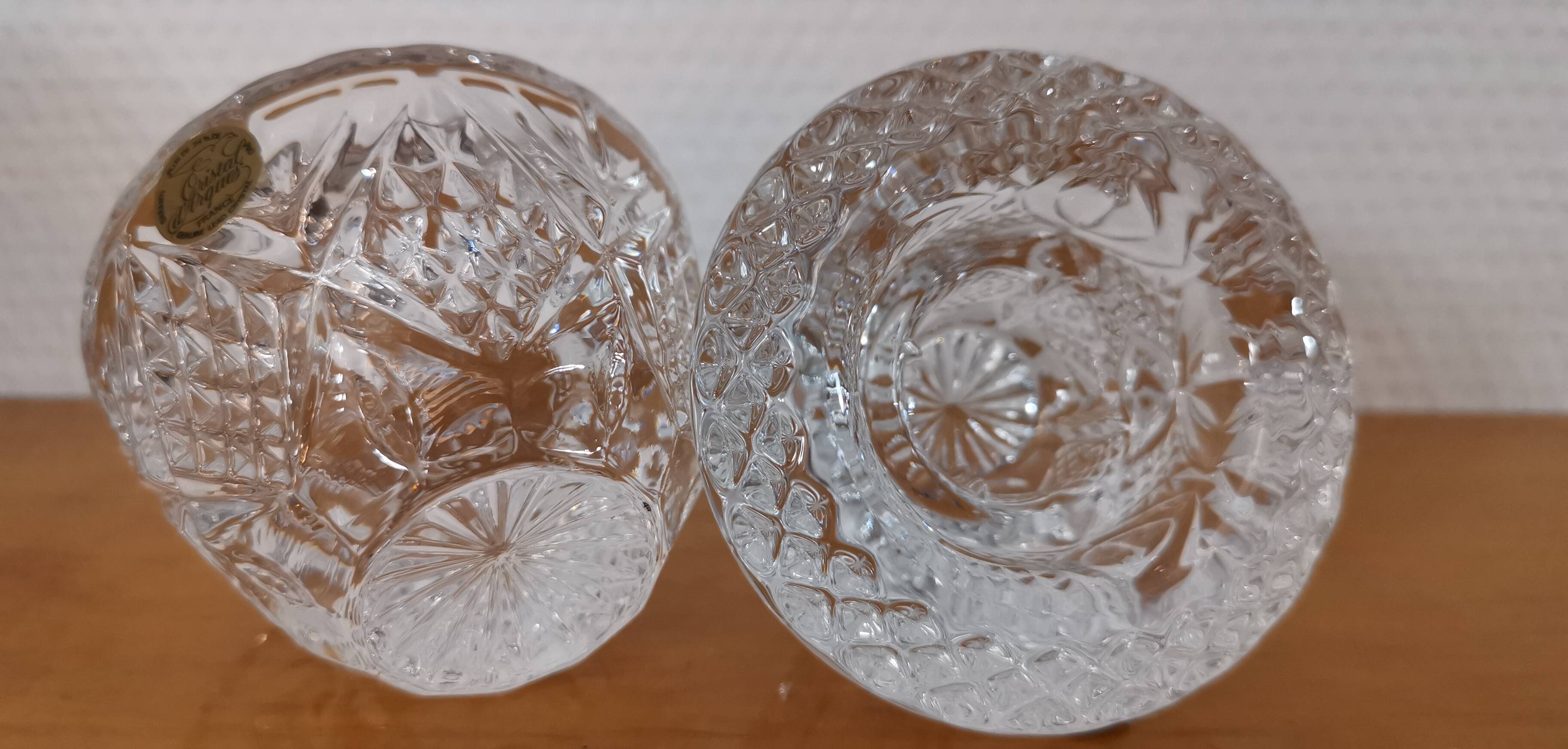 Set of Cristal D'Arques Fontenay candle holders