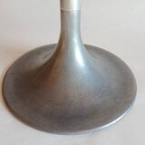 Tabouret pied tulipe à vis,  aluminium et cuir