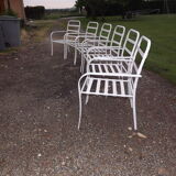 6 iron and plastic garden chairs