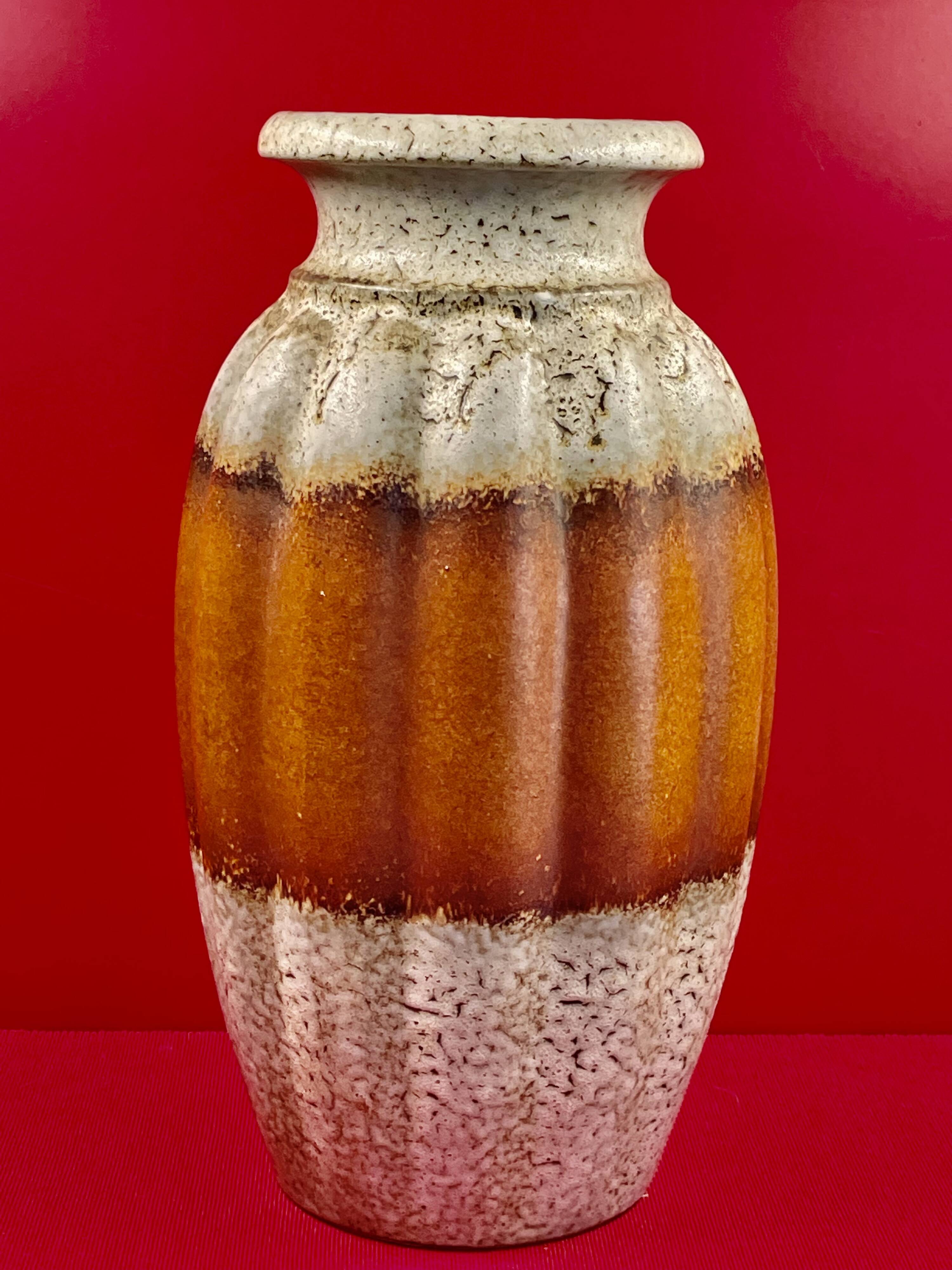 Modernist vase gadrons sheurich 205-40 lava orange w.germany vintage alle