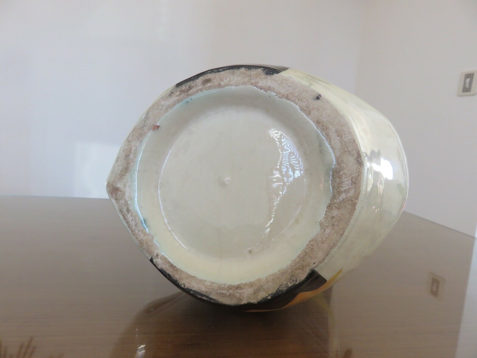 Large free-form vase in iridescent ceramic 60s