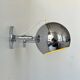 Pair of vintage chrome wall lights, adjustable, France 1960