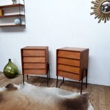 2 furniture or vintage boarding school bedside table