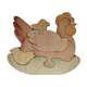 Hen chicks antique wooden puzzle to pose decorative