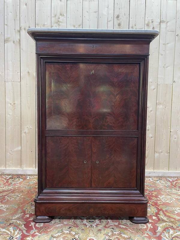 Secrétaire en acajou et placage d'acajou Louis Philippe