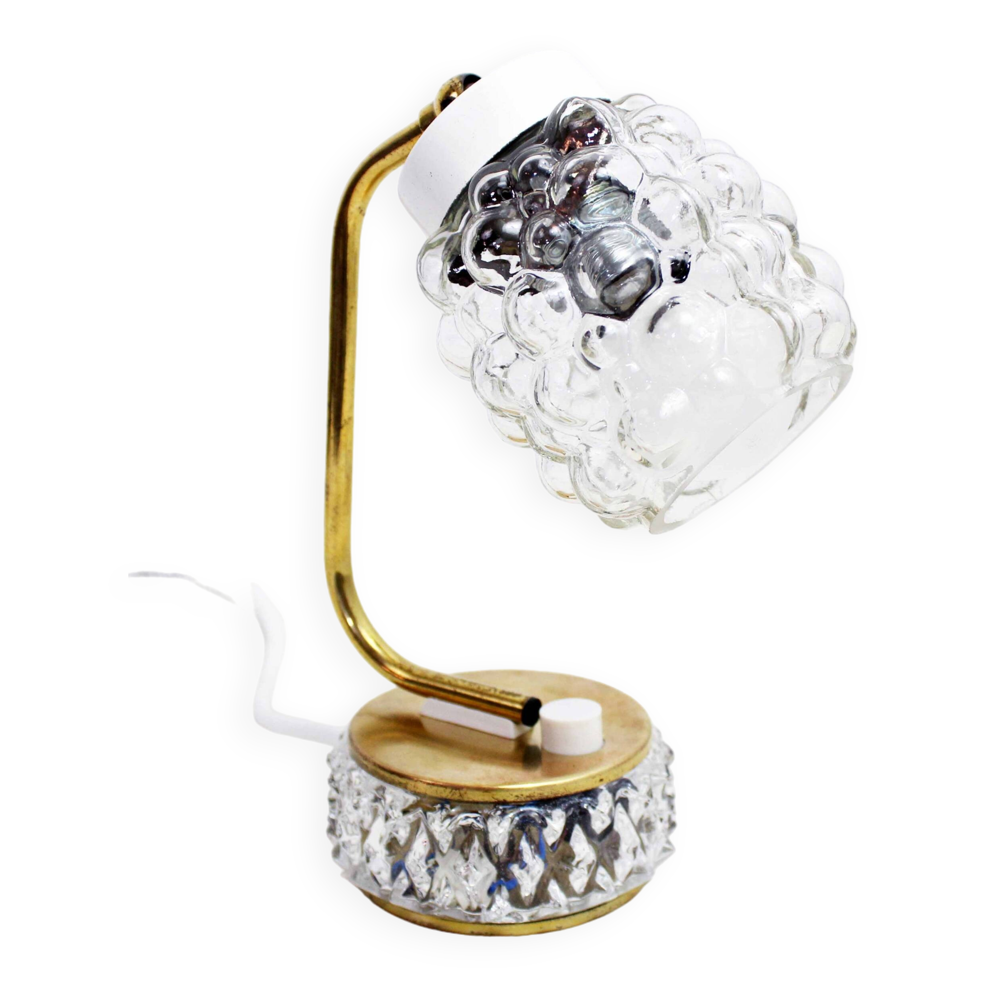 1950s glass bedside lamp