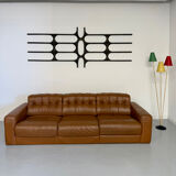 Vintage 1970s De Sede DS-40 camel leather 3-seater sofa.