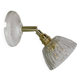 Vintage chiseled glass lampshade wall light - tableware collection -