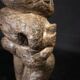 Anthropomorphic figure in volcanic stone African tribal art Ivory Coast 18th century