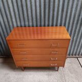 Vintage Scandinavian chest of drawers with 4 drawers