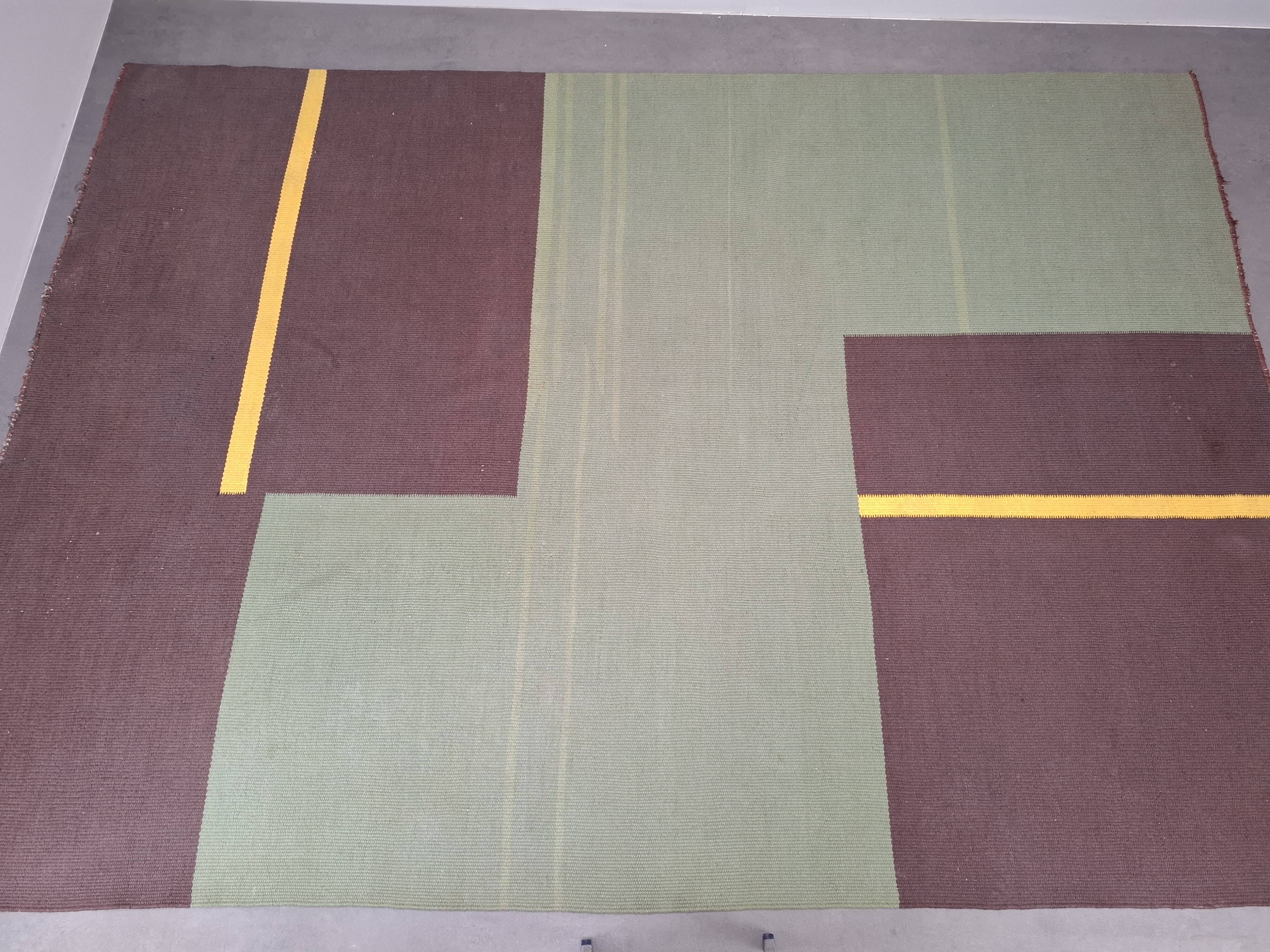 Mid-Century Modern Geometric Rug, Czechoslovakia, 1960s