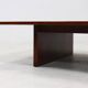 Grande table basse en bambou et bois belge des années 1980