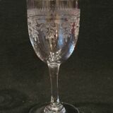 6 anciens verres a pied a porto en cristal de baccarat gravé