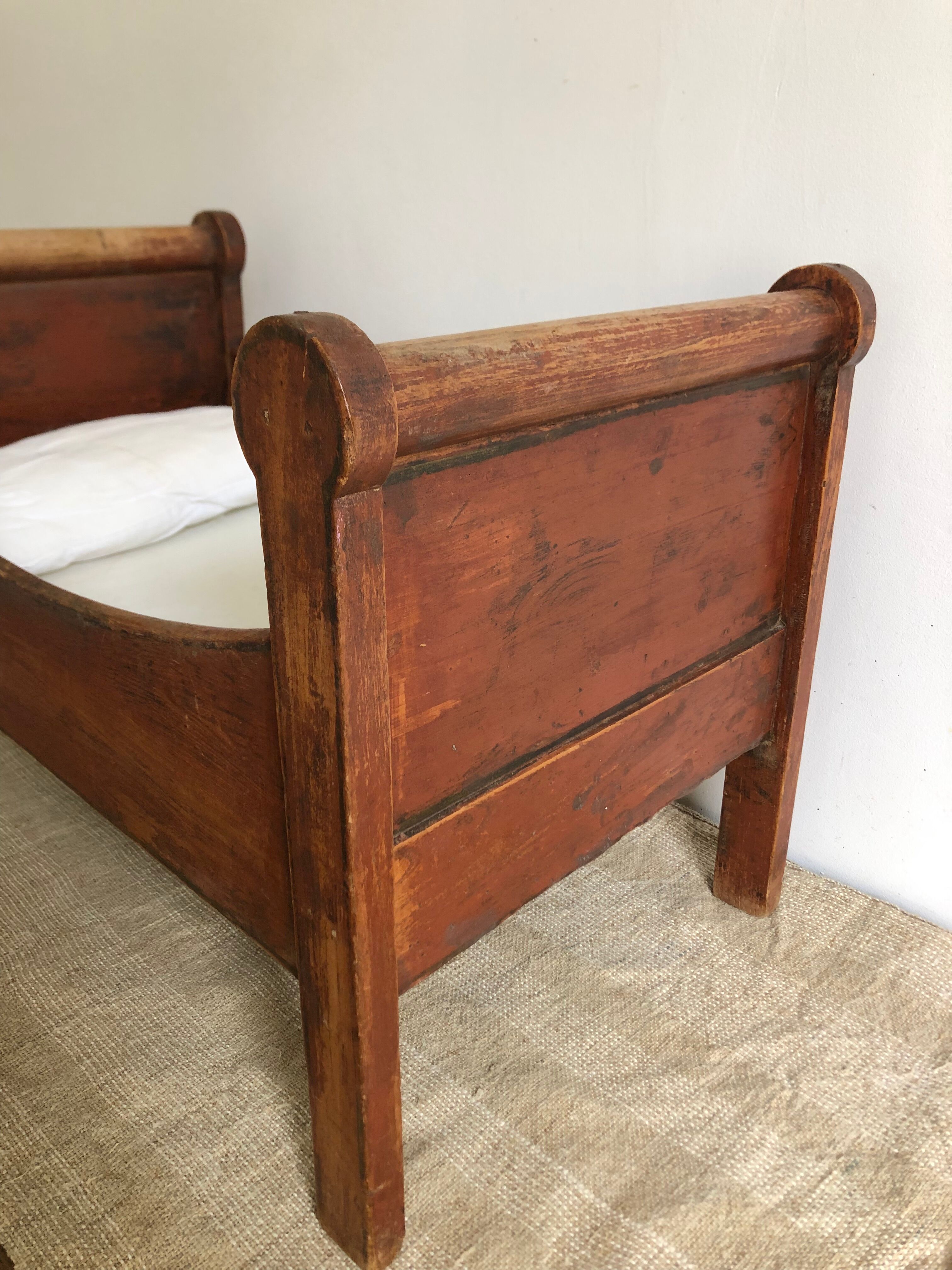 Roller doll bed, antique toy