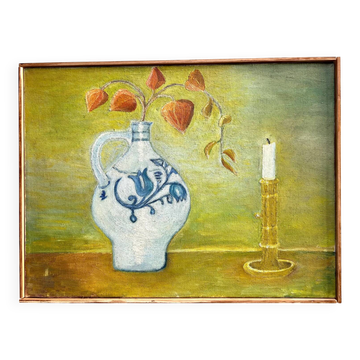 Oil on canvas. Still life. Dutch school. 20th century.
