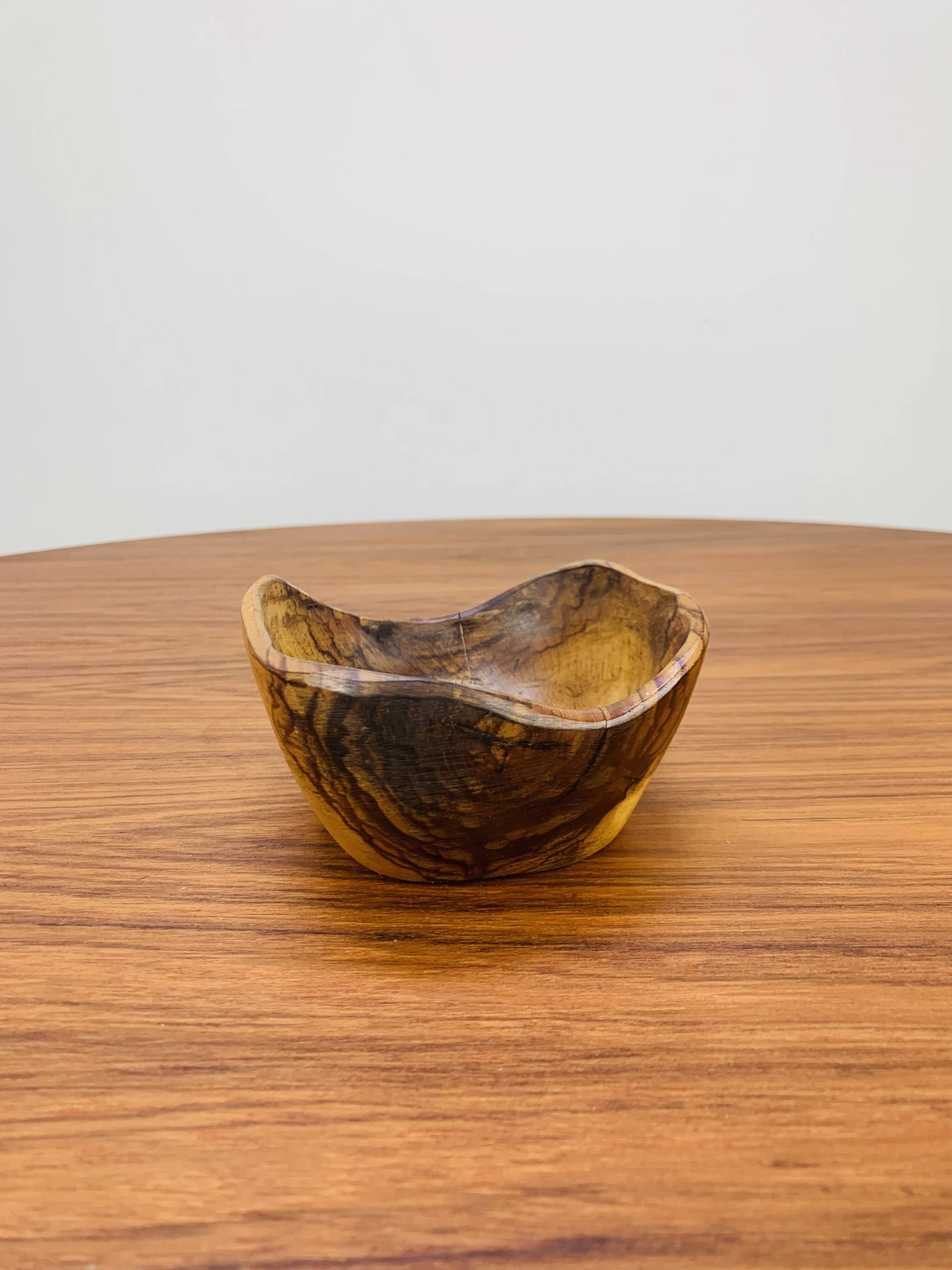 Brutalist vintage olive wood empty pocket