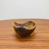 Brutalist vintage olive wood empty pocket
