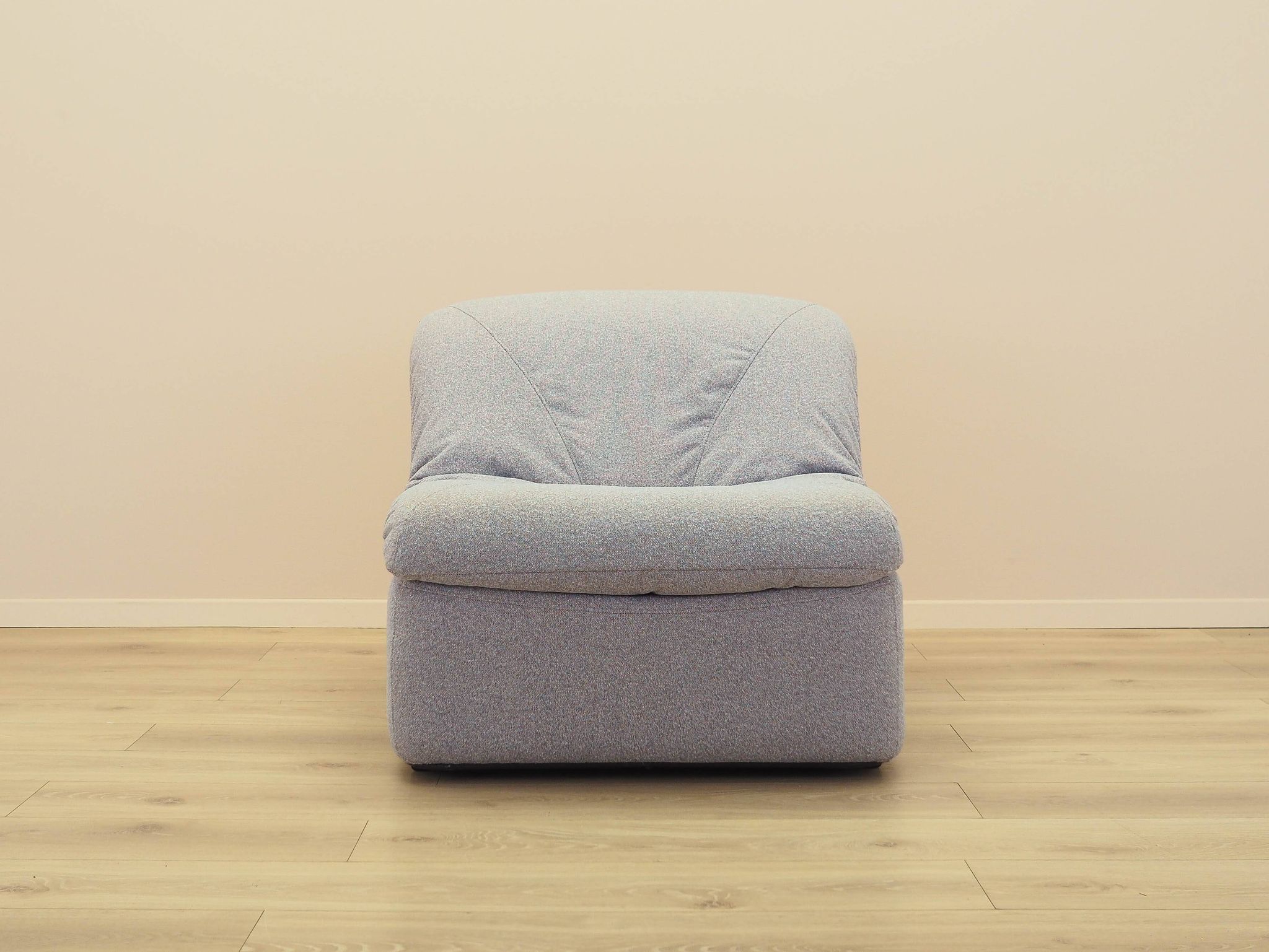 Italian Space Age Lounge Chair 1970s in Bouclé Fabric