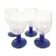 Verres à pied vintage bleu