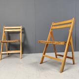 Chaises pliantes en bois du milieu du siècle, années 1950 - lot de 6